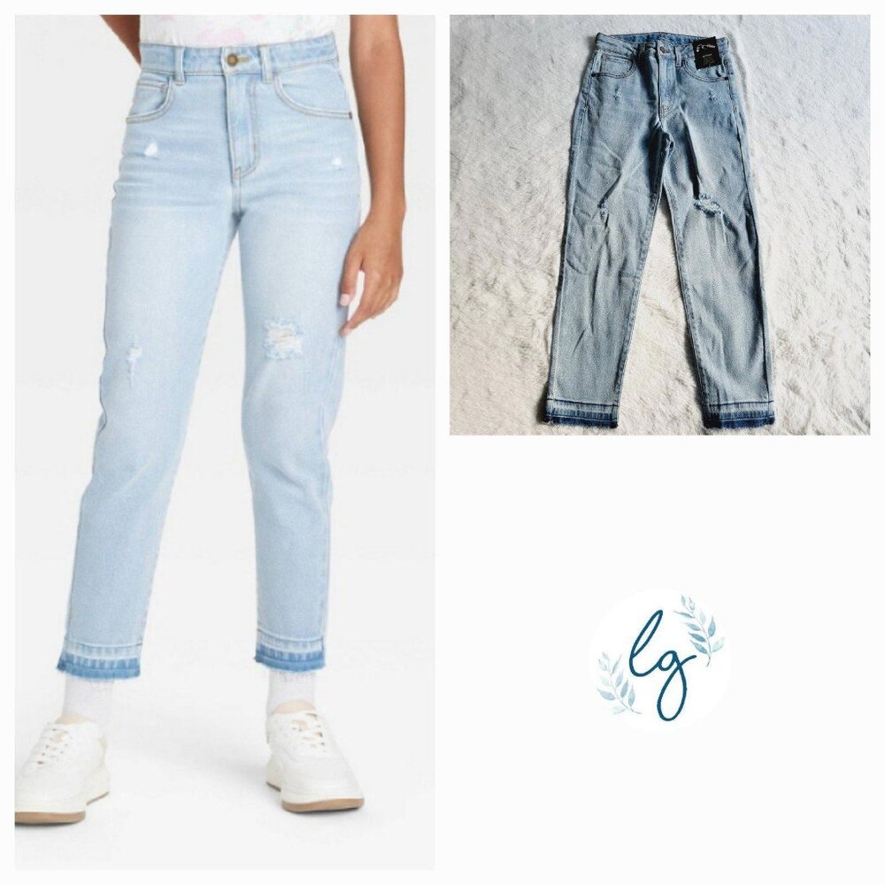 Art Class Girls' High-Rise Girlfriend Jeans (size: 12) 4KIDP-BN